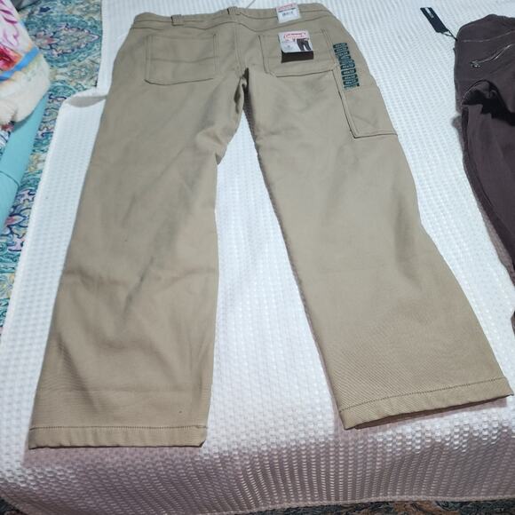 COLEMAN NWT MENS SIZE 40W x 32L STRETCH FLEECE LINED KHAKI LINED PANTS - Picture 8 of 13